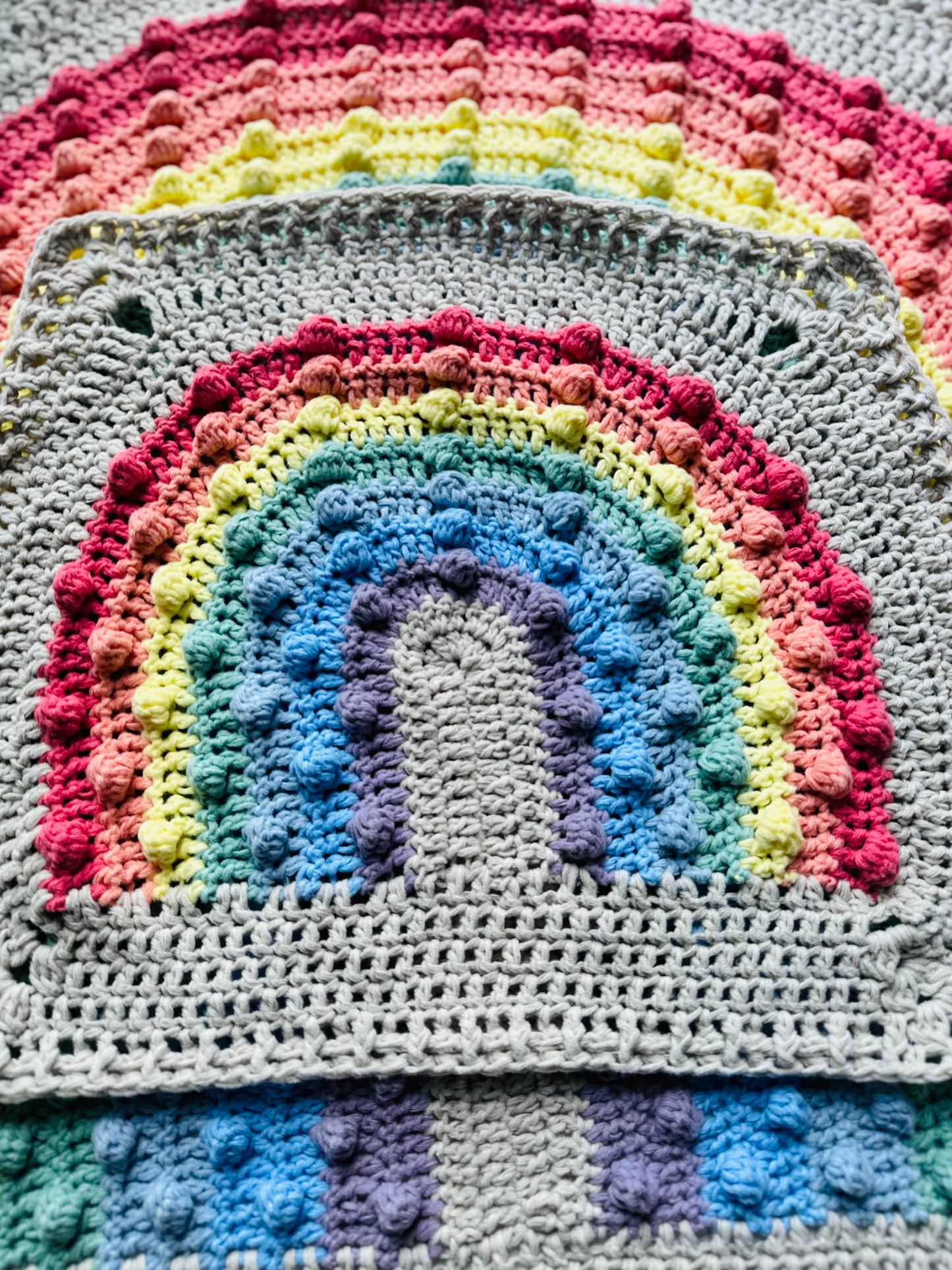 Rainbow Bobble Throw